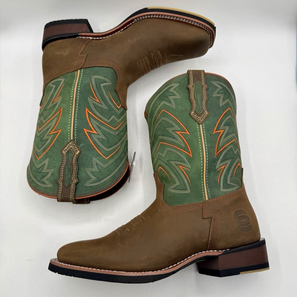 Dan Post Arrowhead Performance Boots Men's Size 12 D Brown Green Leather - Picture 8 of 16